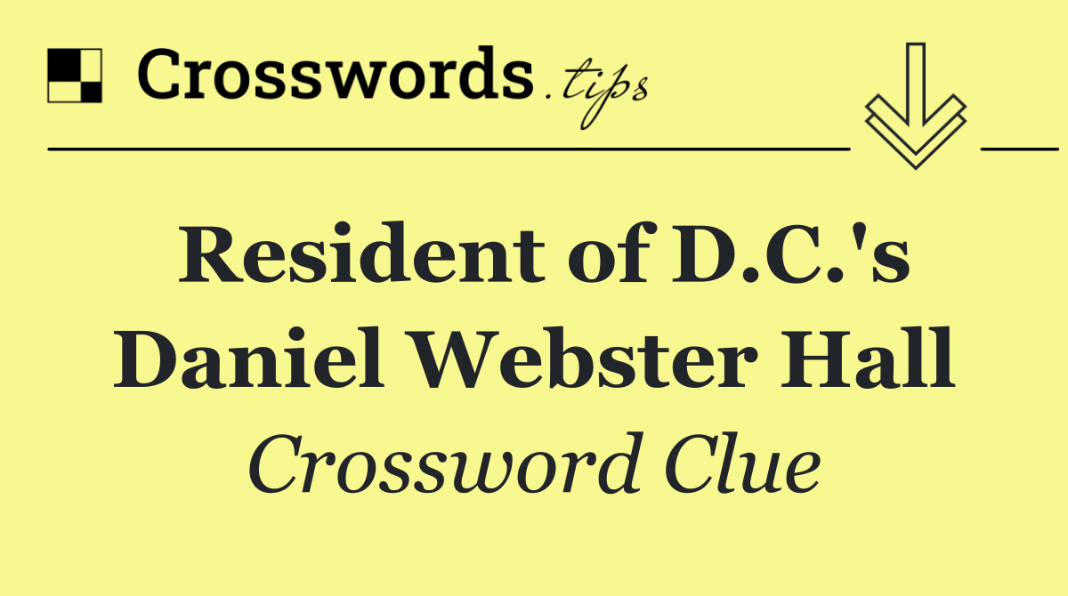 Resident of D.C.'s Daniel Webster Hall