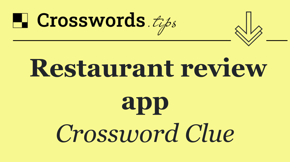 Restaurant review app