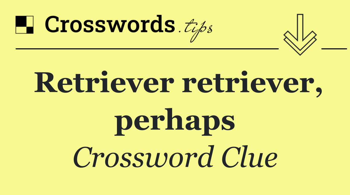 Retriever retriever, perhaps