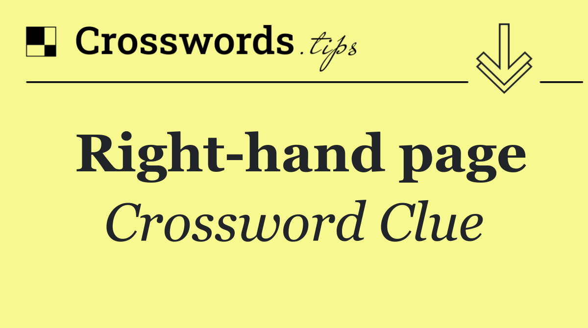 Right hand page
