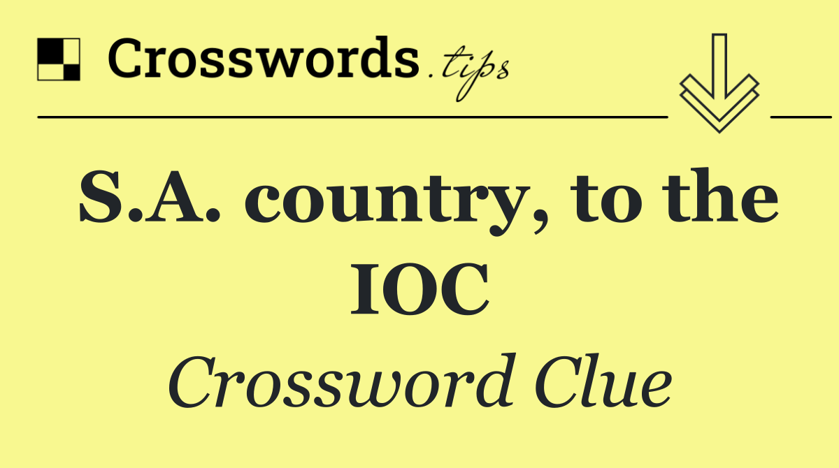 S.A. country, to the IOC