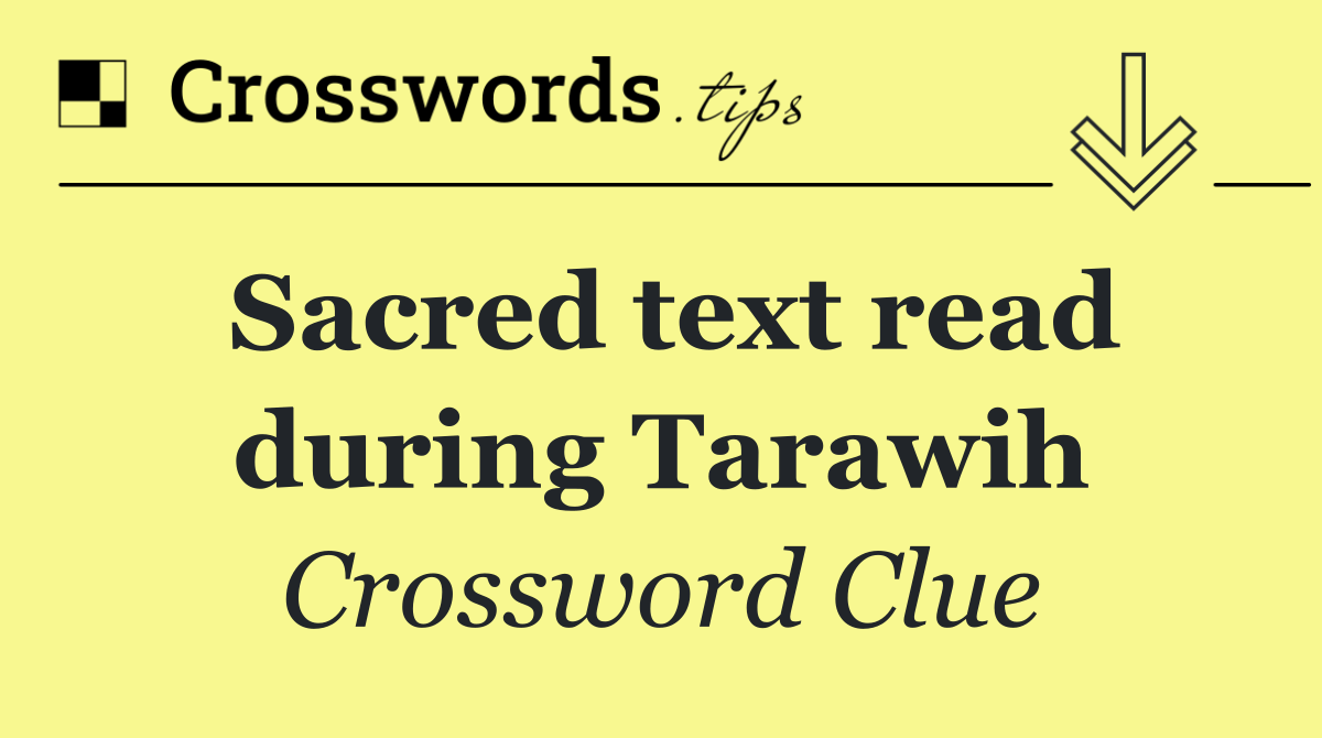Sacred text read during Tarawih