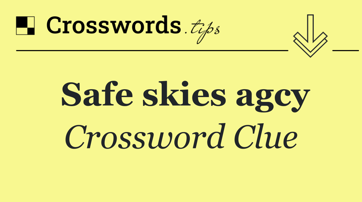 Safe skies agcy