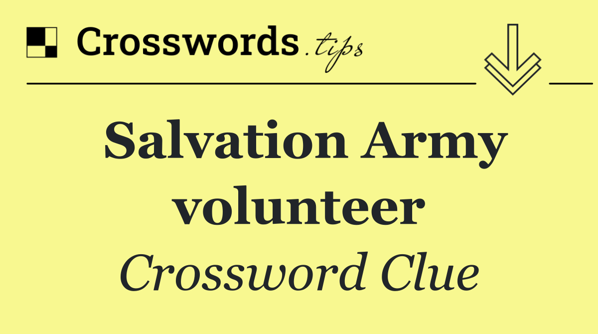 Salvation Army volunteer