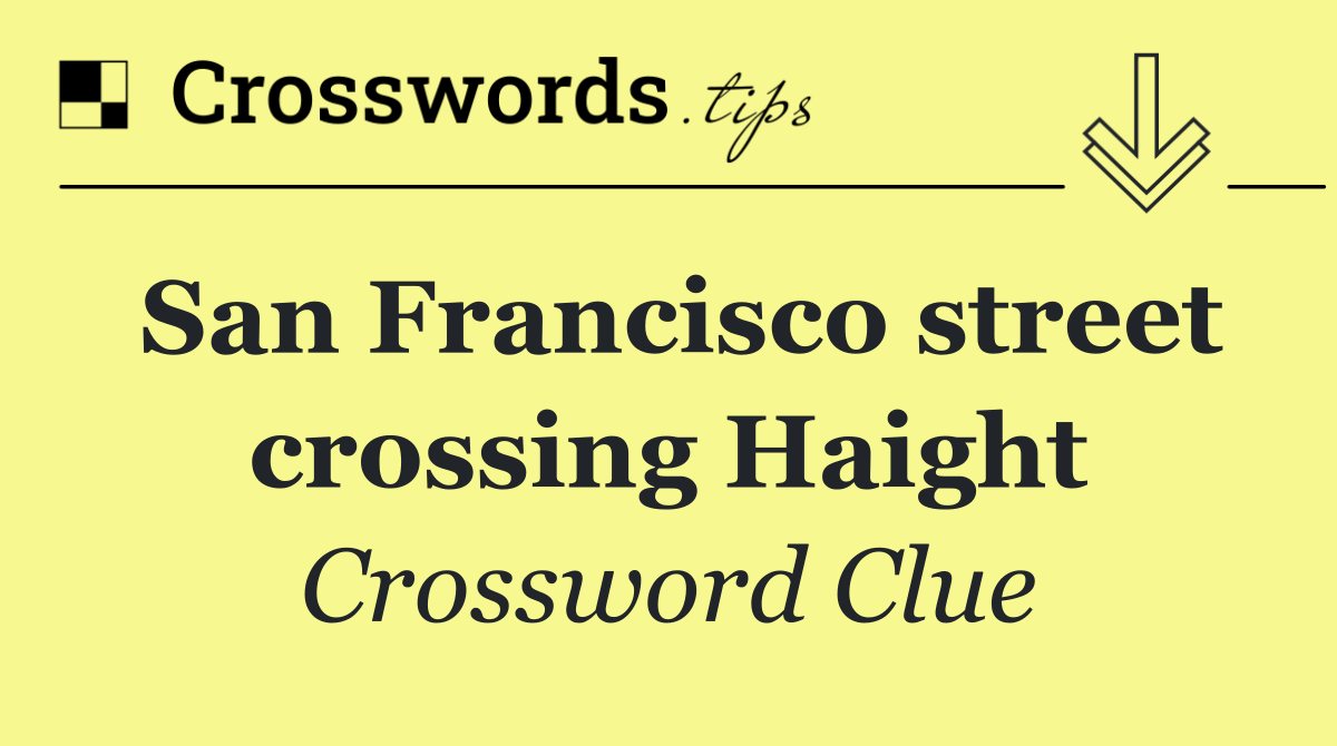 San Francisco street crossing Haight