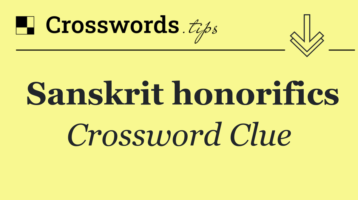 Sanskrit honorifics