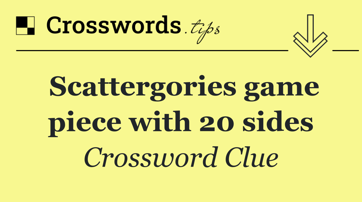 Scattergories game piece with 20 sides