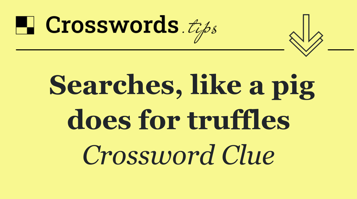 Searches, like a pig does for truffles