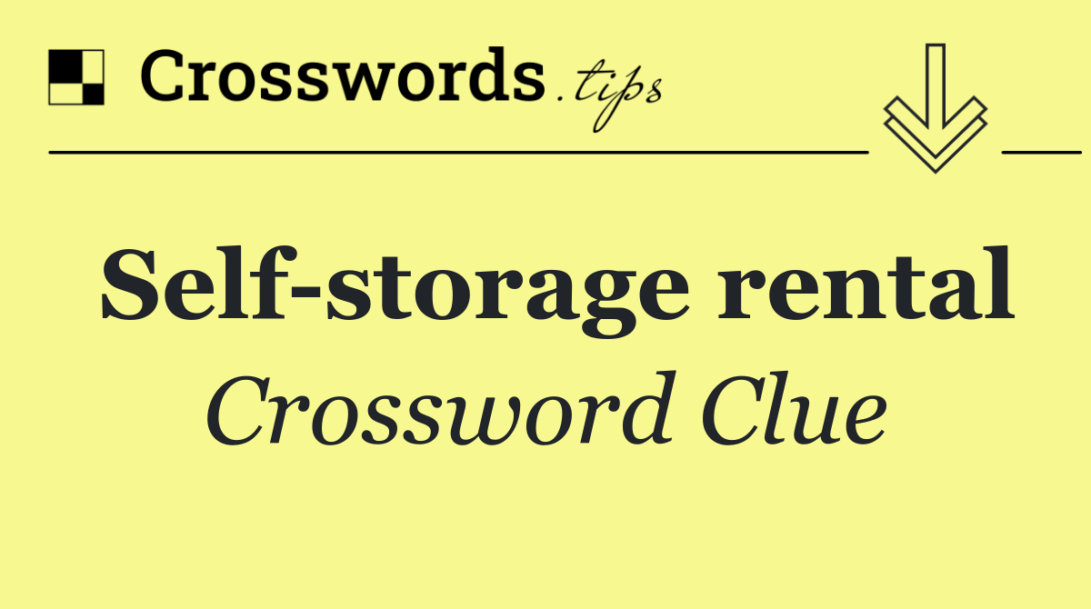 Self storage rental