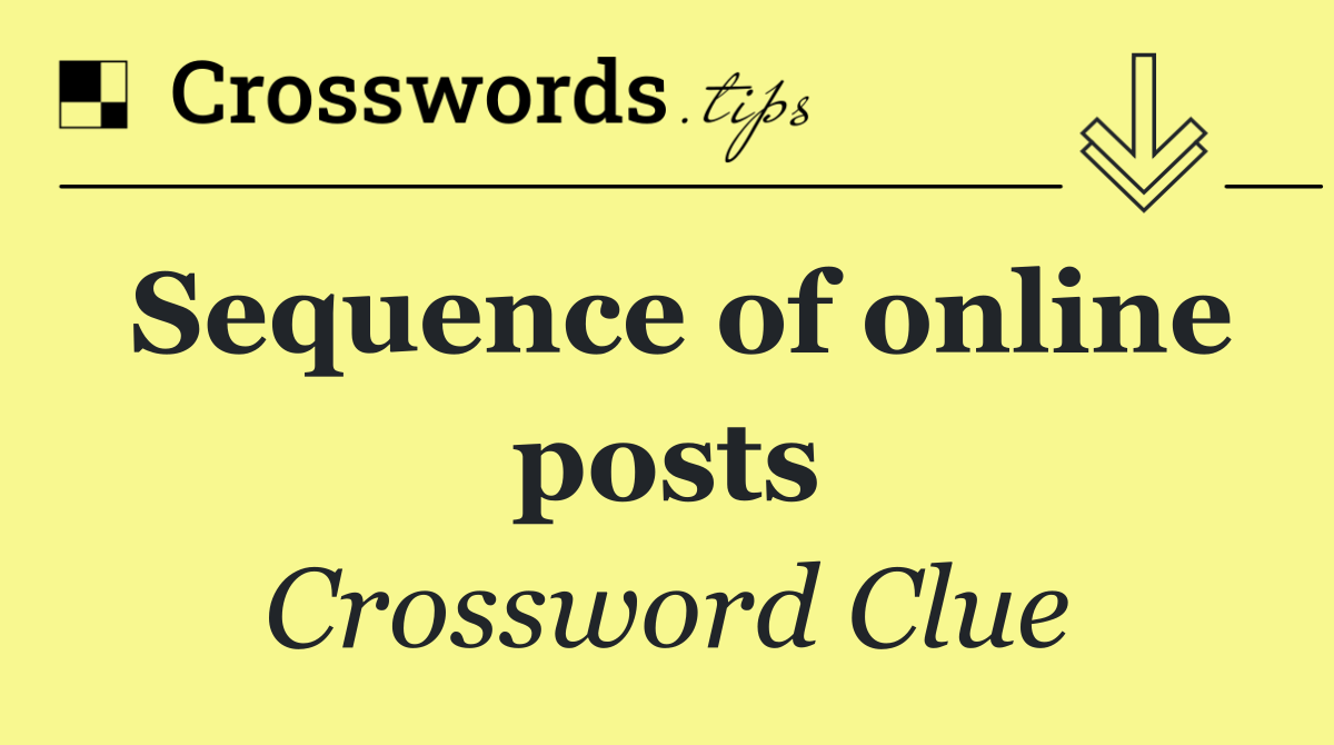 Sequence of online posts