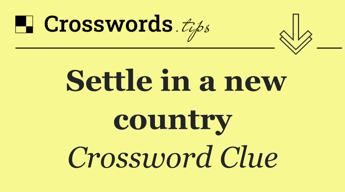 Settle in a new country
