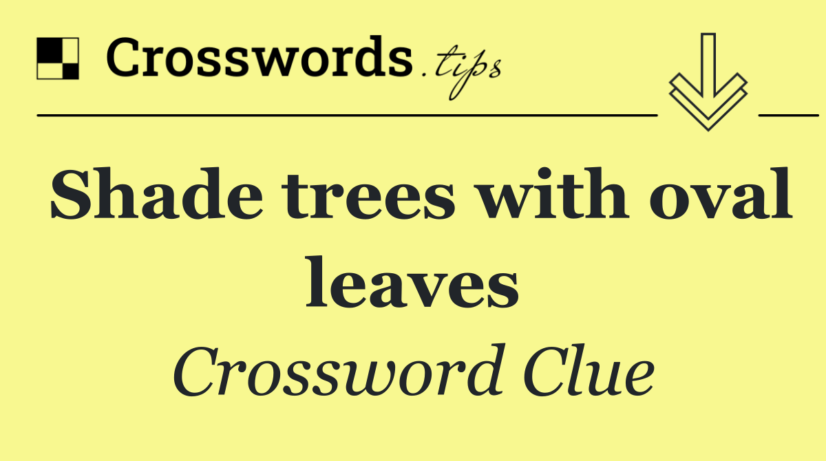 Shade trees with oval leaves