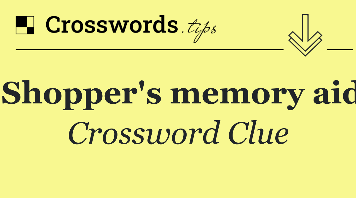 Shopper's memory aid