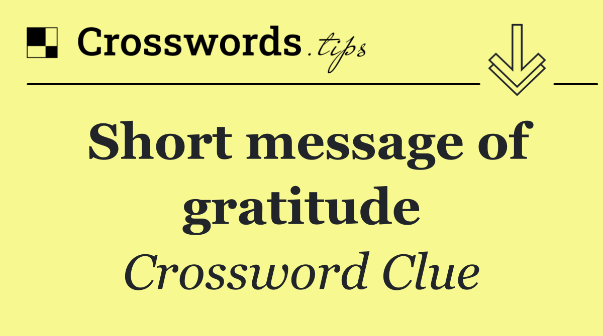 Short message of gratitude