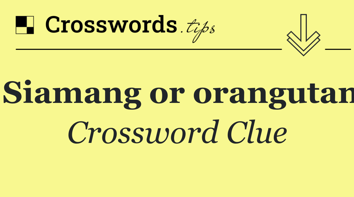 Siamang or orangutan
