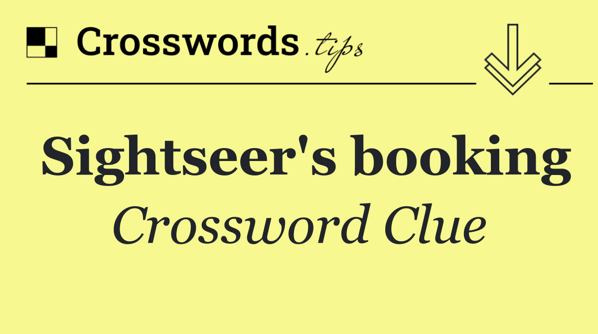 Sightseer's booking