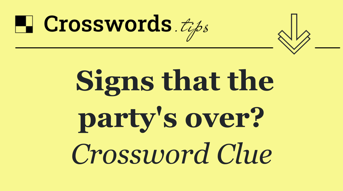 Signs that the party's over?