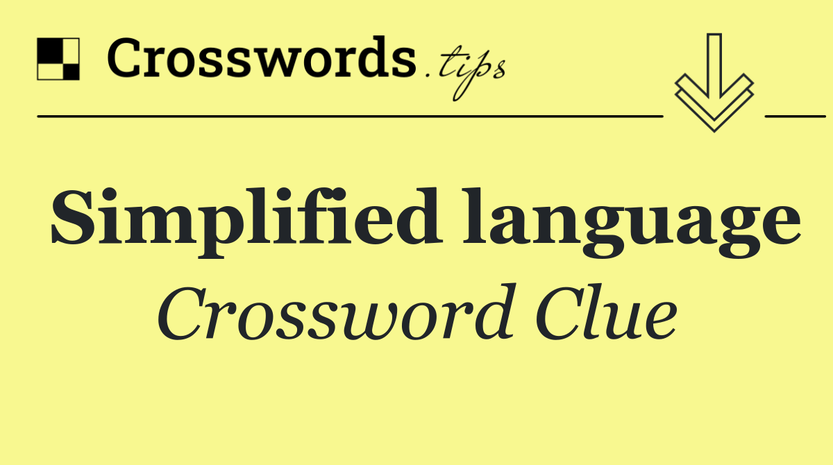 Simplified language