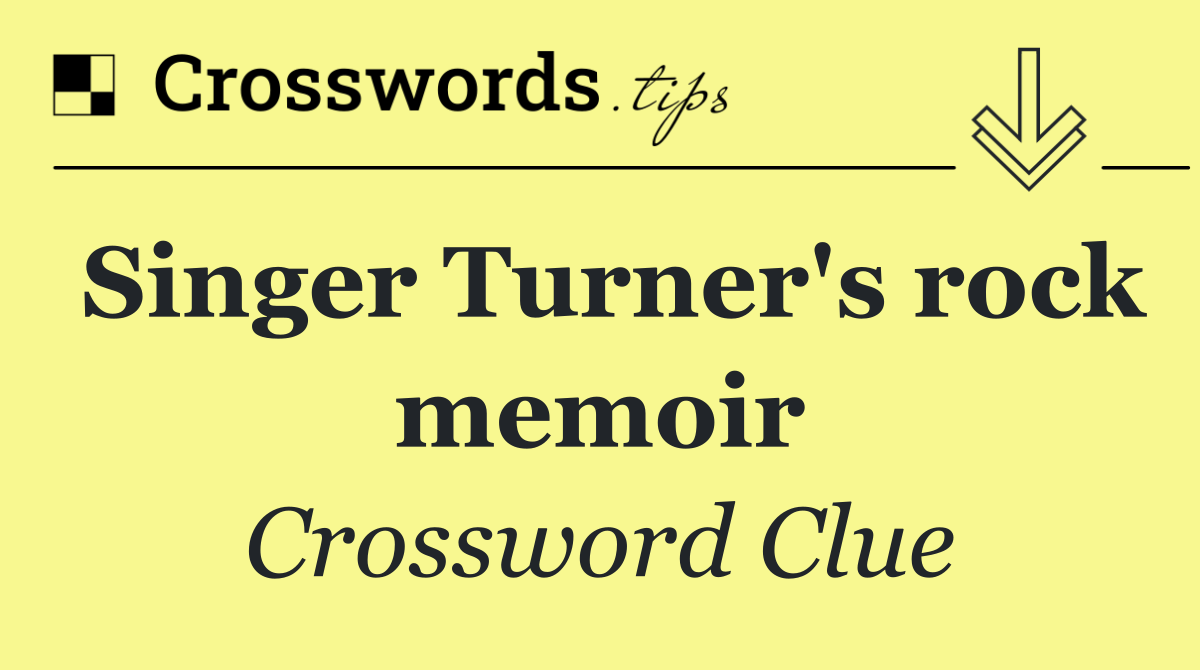 Singer Turner's rock memoir