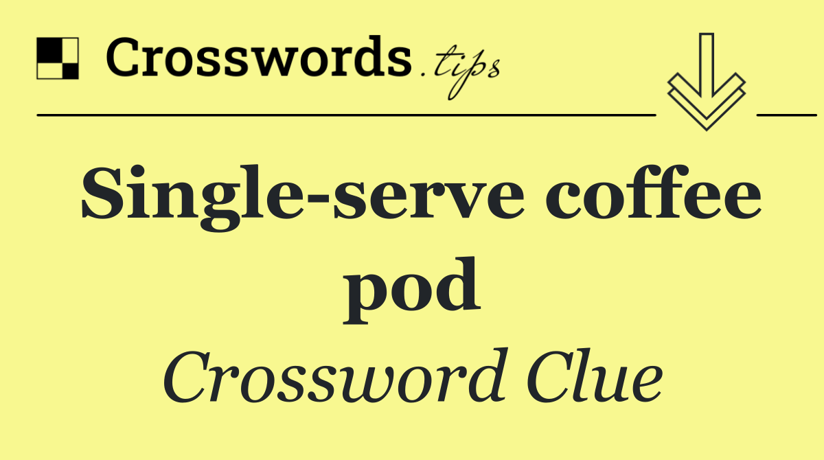 Single serve coffee pod