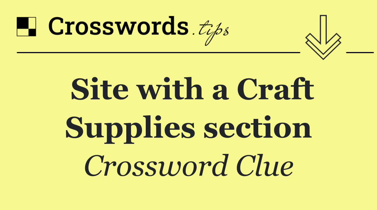 Site with a Craft Supplies section