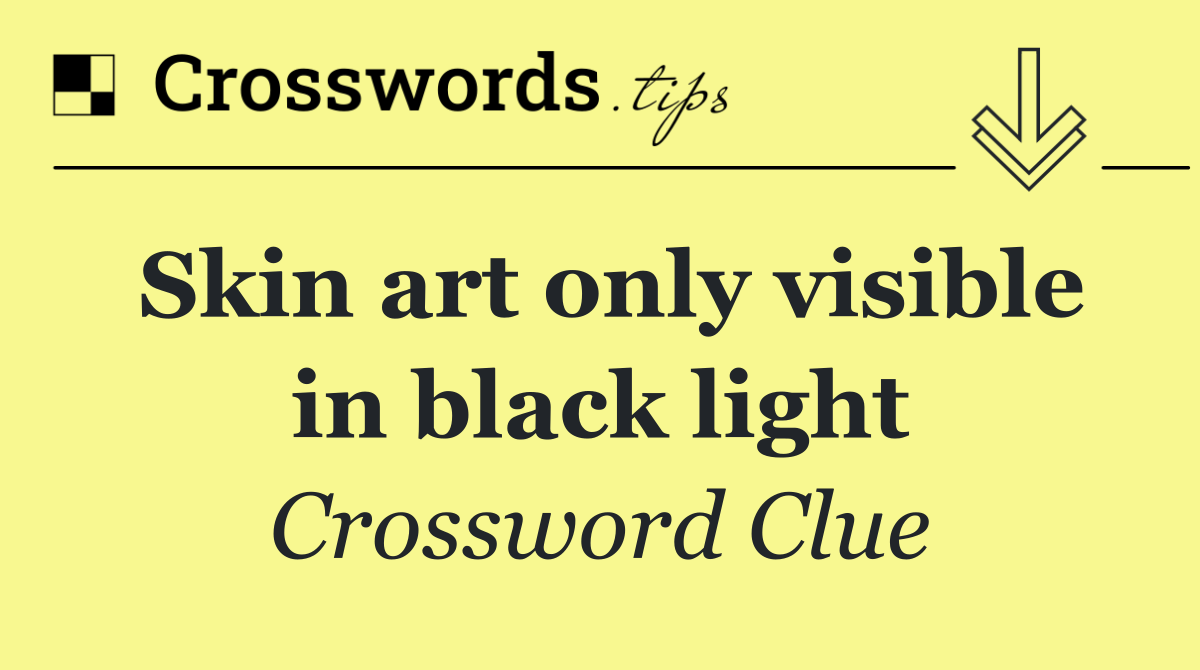 Skin art only visible in black light