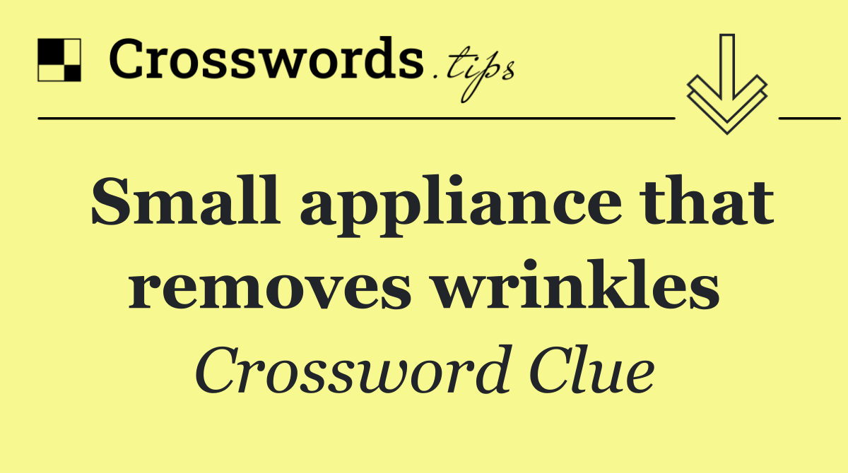 Small appliance that removes wrinkles