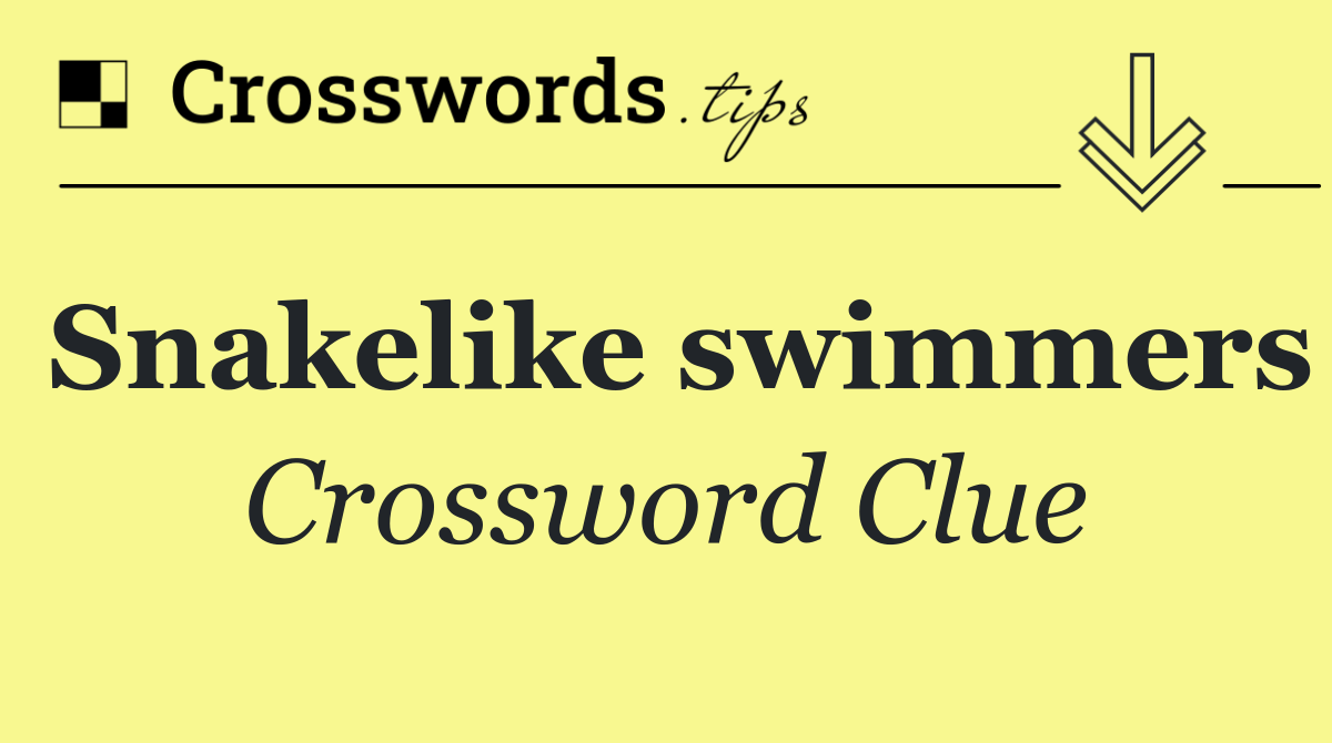 Snakelike swimmers