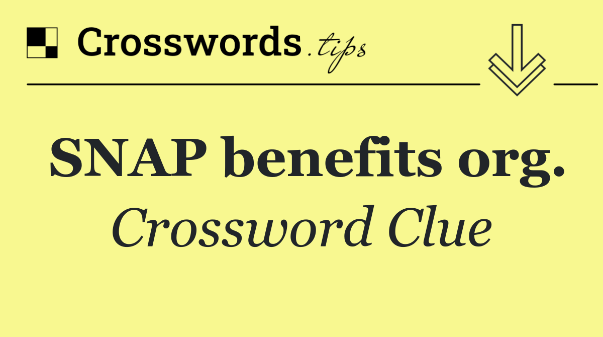 SNAP benefits org.
