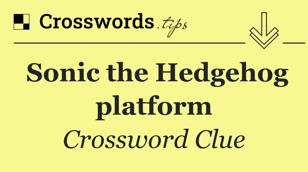 Sonic the Hedgehog platform