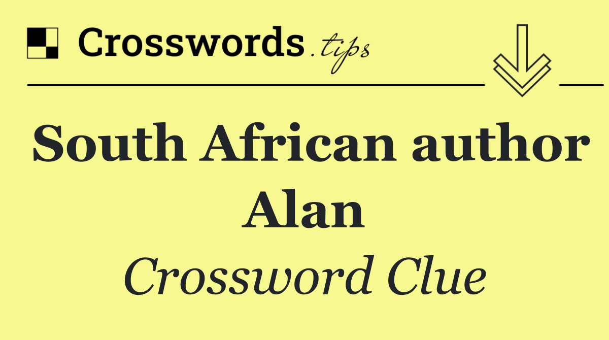 South African author Alan