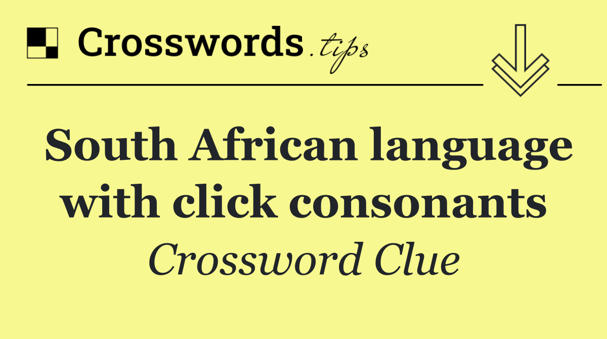 South African language with click consonants