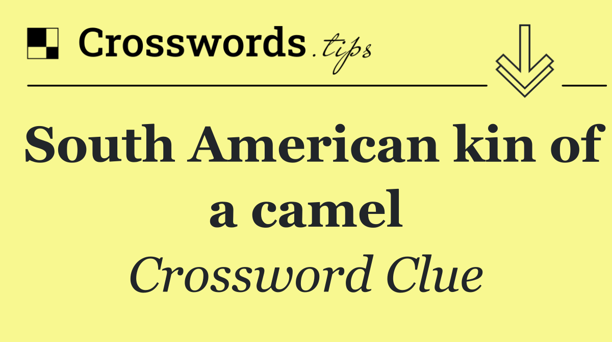 South American kin of a camel