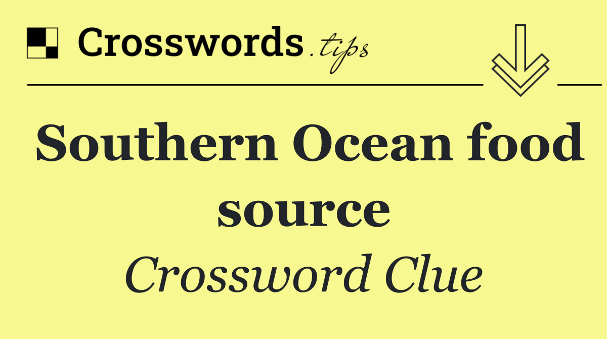 Southern Ocean food source