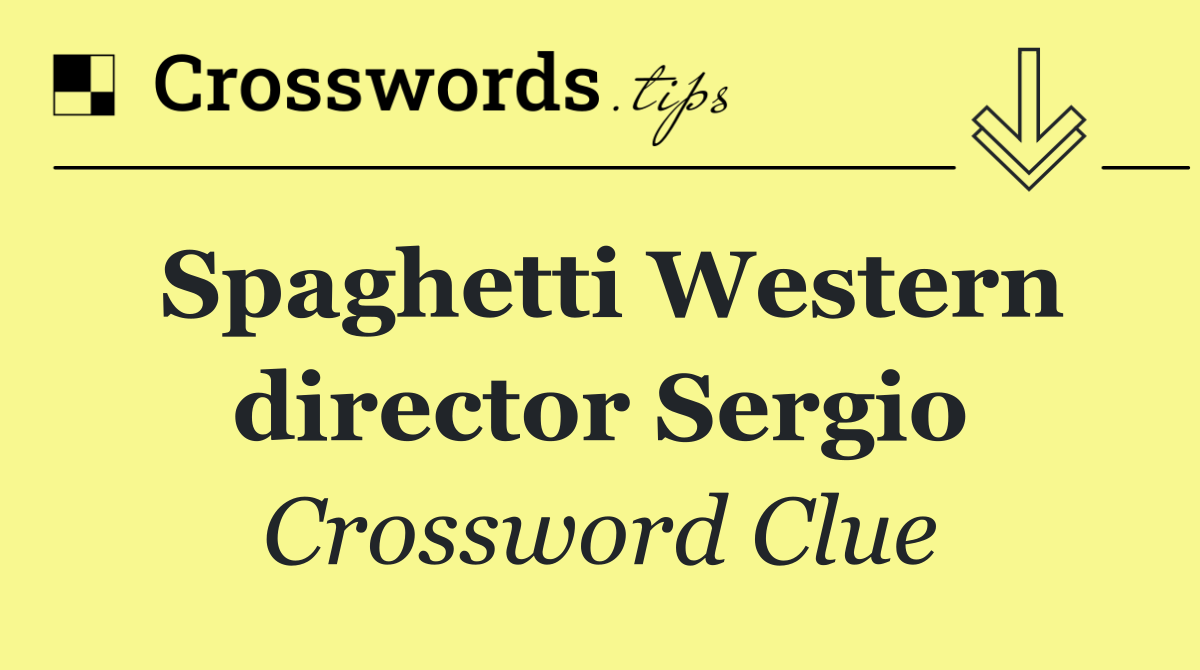 Spaghetti Western director Sergio