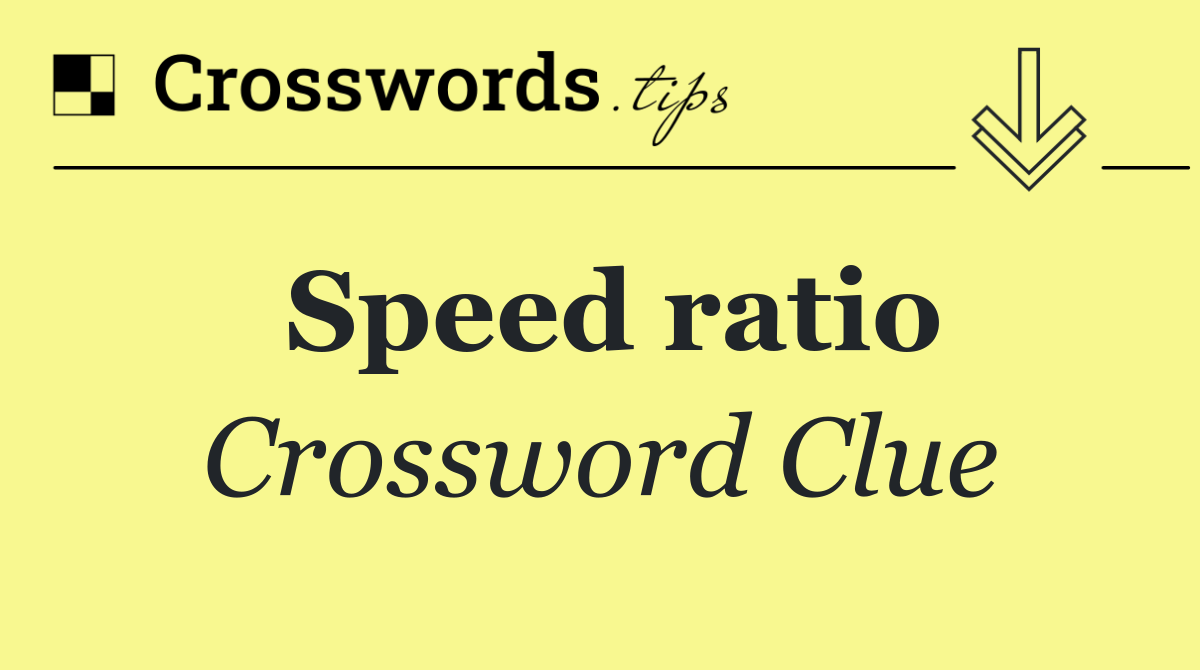 Speed ratio