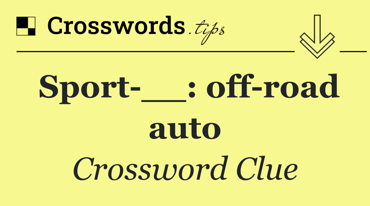 Sport __: off road auto