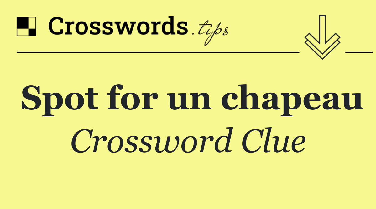 Spot for un chapeau