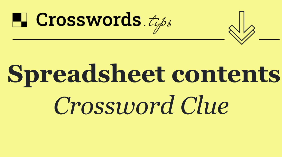 Spreadsheet contents