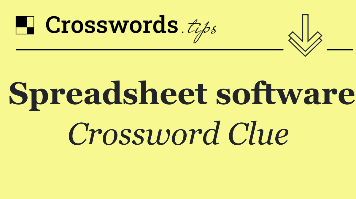 Spreadsheet software