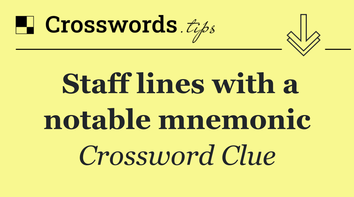 Staff lines with a notable mnemonic