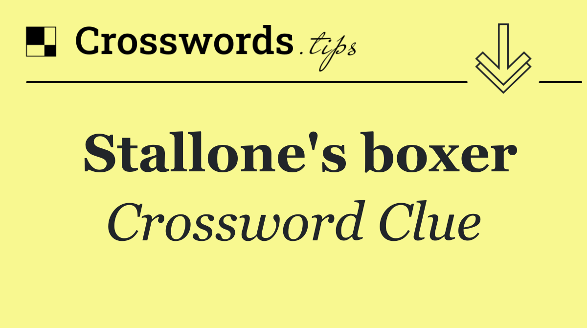 Stallone's boxer