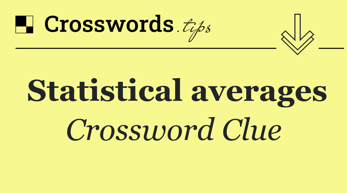 Statistical averages