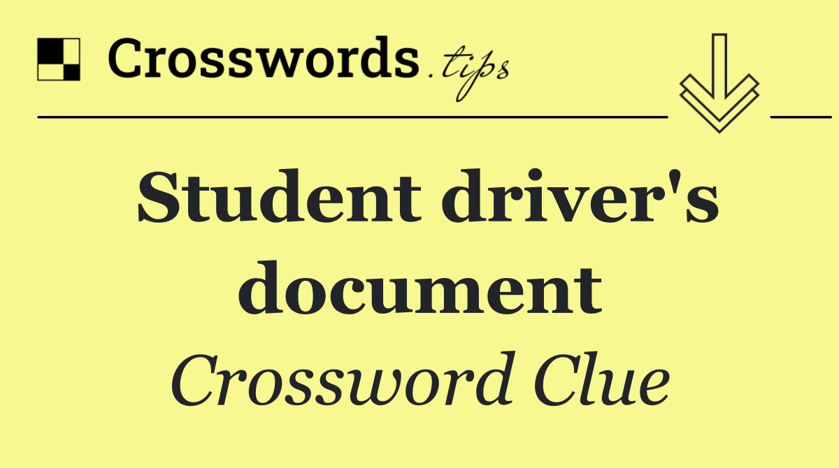 Student driver's document
