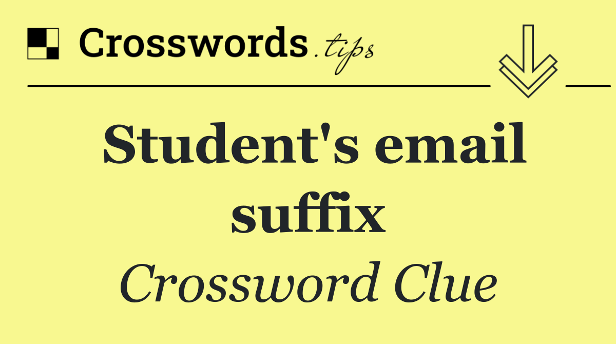 Student's email suffix