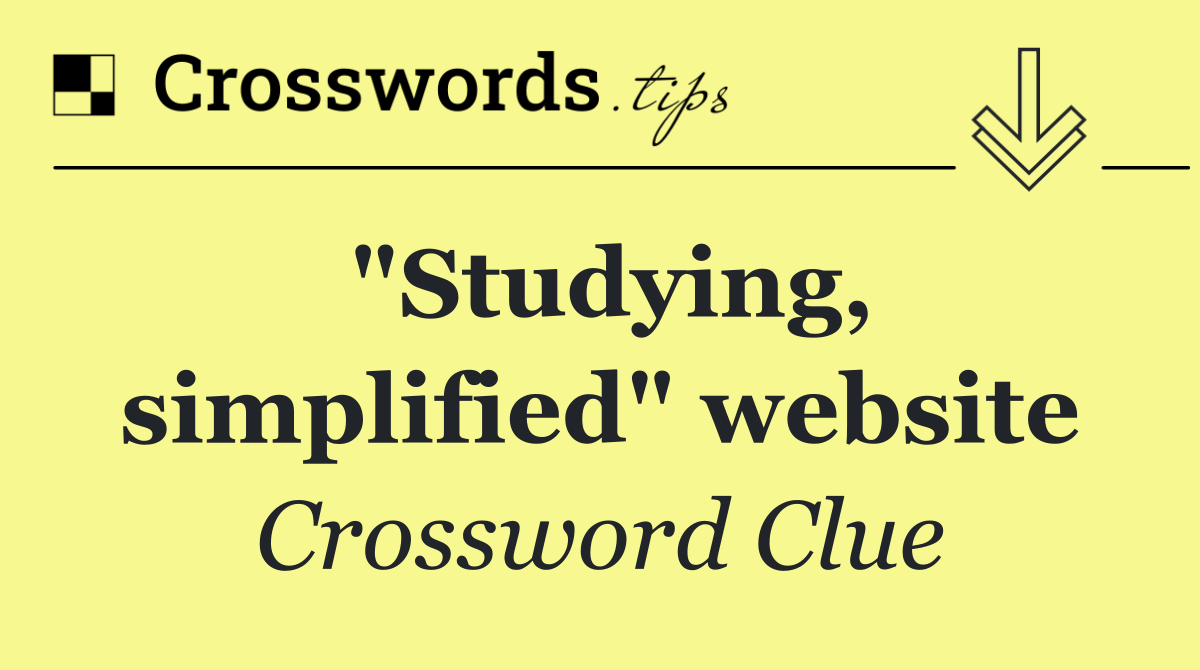 "Studying, simplified" website
