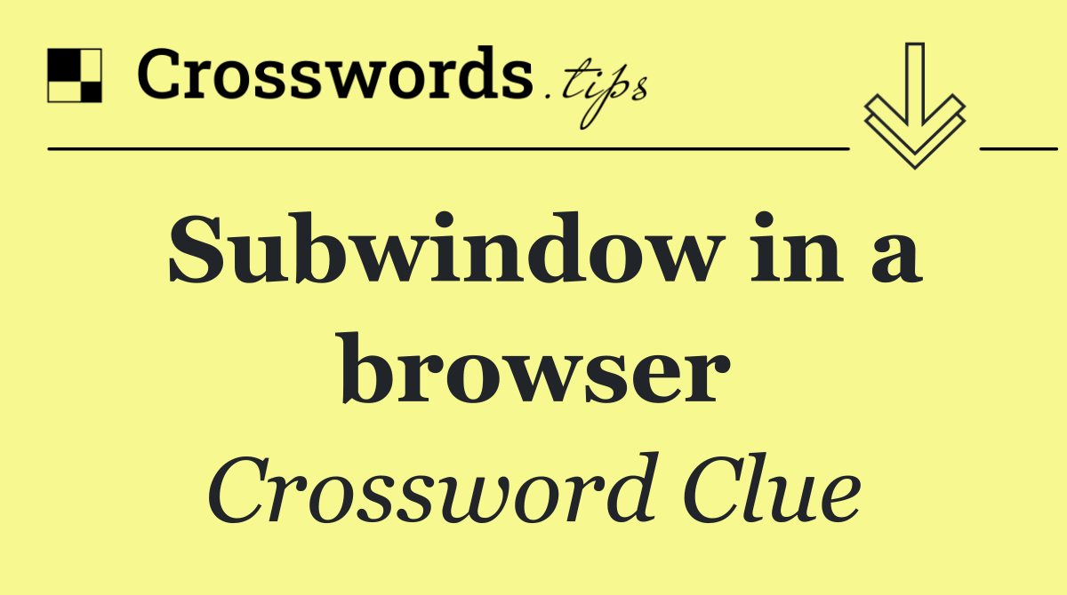 Subwindow in a browser