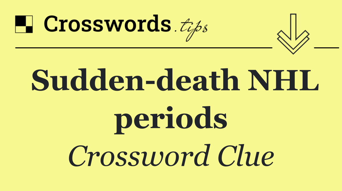 Sudden death NHL periods