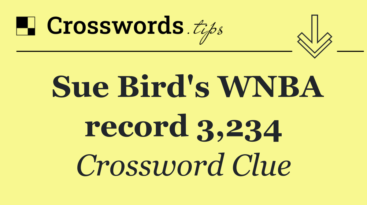 Sue Bird's WNBA record 3,234