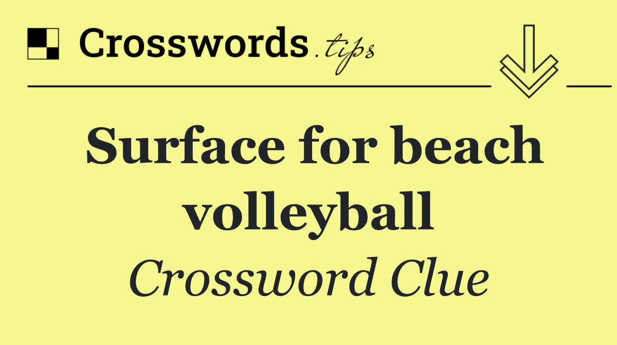 Surface for beach volleyball